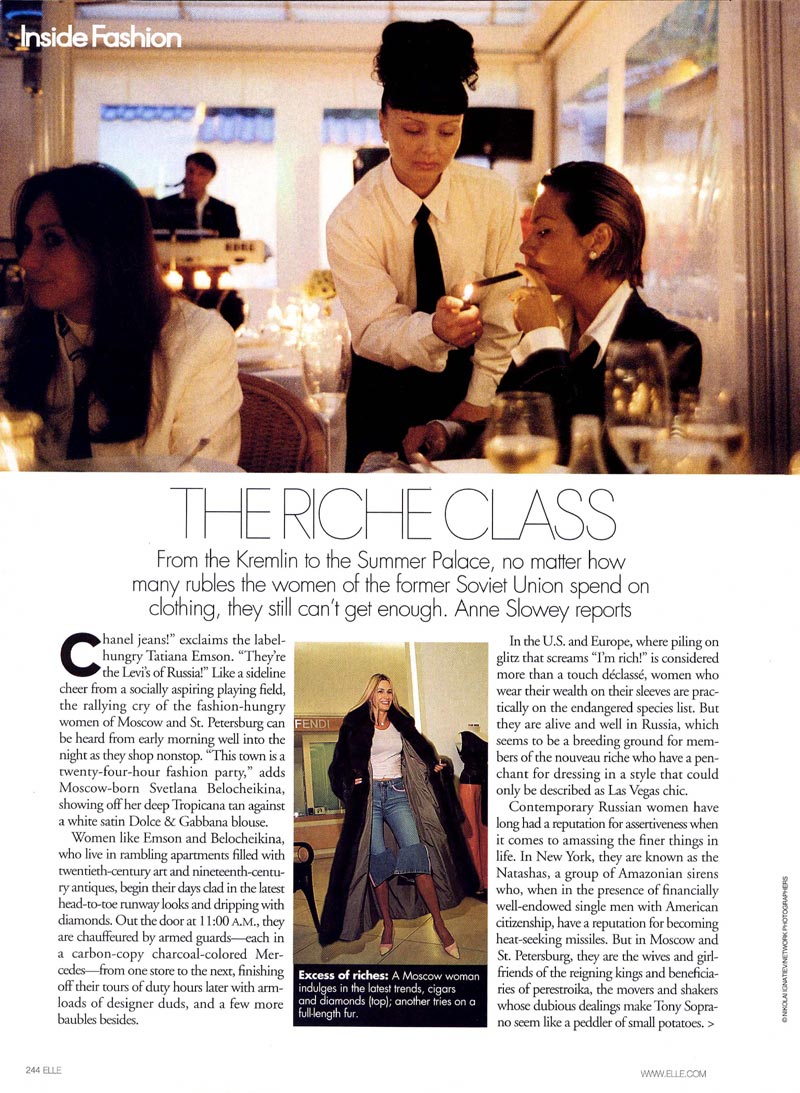 Elle, September, 2001