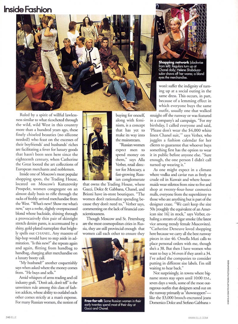 Elle, September, 2001